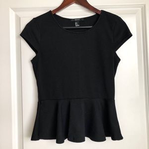 Forever 21 Black Peplum Top